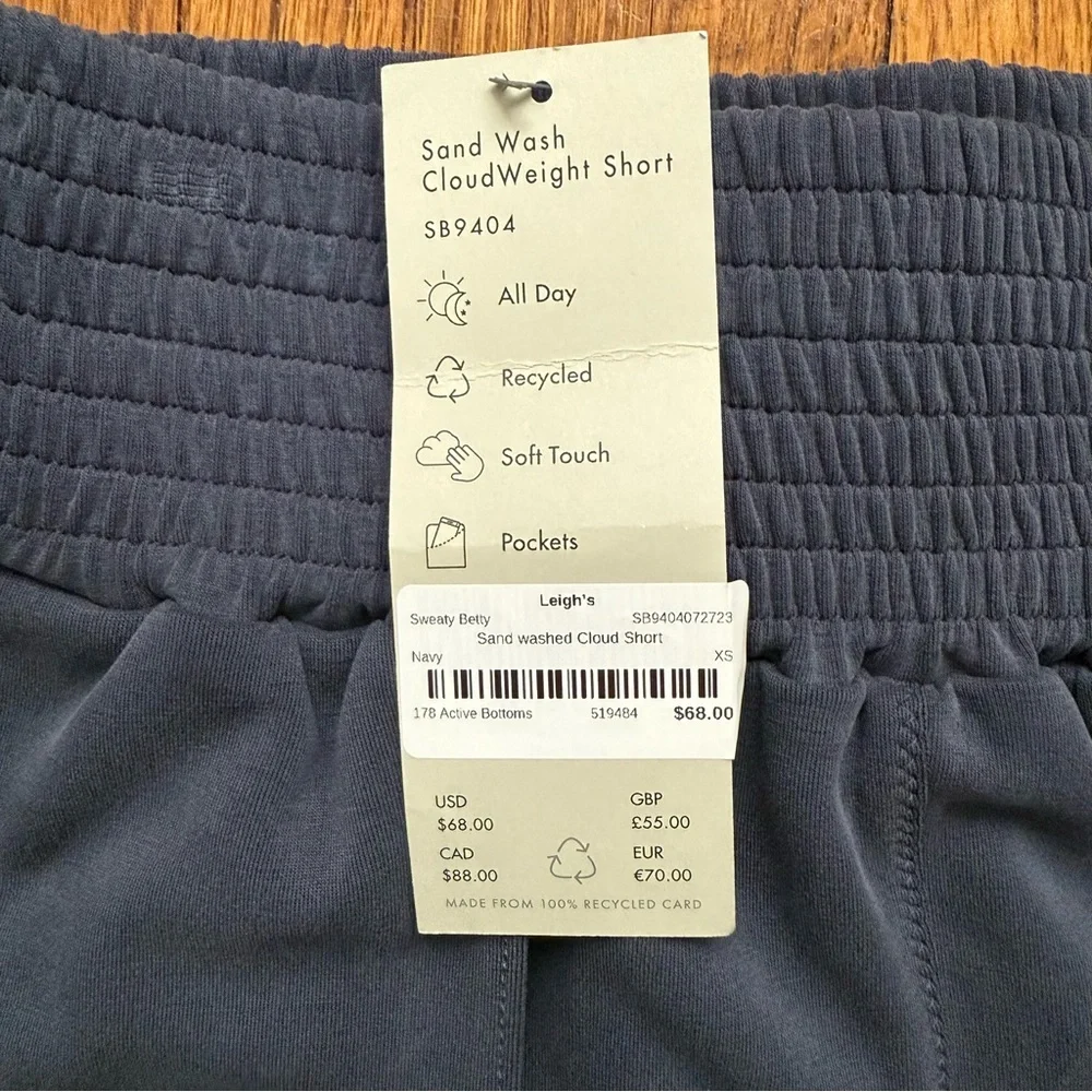 Sweaty Betty Sand Wash Cloud Weight Shorts NWT - Picture 5 of 9